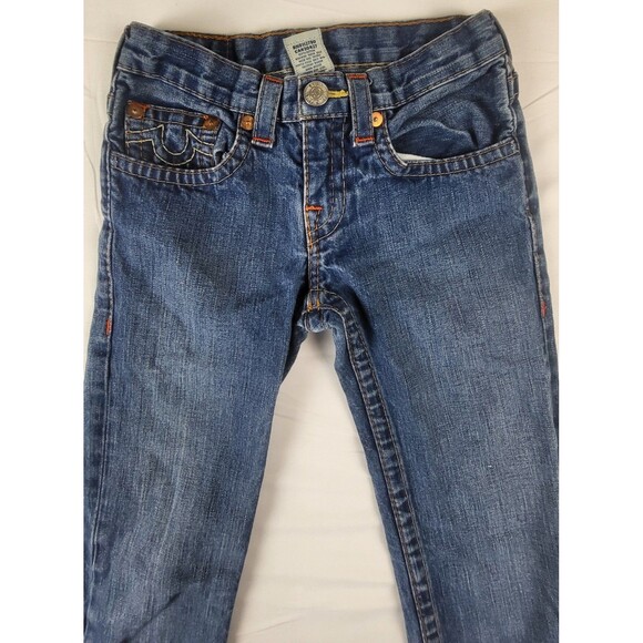 True Religion Junior Girls Bobby Straight Cut Blue Denim Jeans Sz 12 - Picture 2 of 9